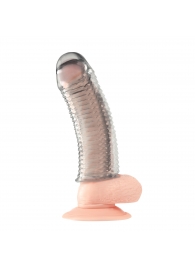 Текстурированная насадка на пенис Clear Textured Penis Enhancing Sleeve Extension - 16,5 см. - BlueLine - в Подольске купить с доставкой
