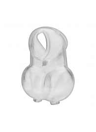 Прозрачная насадка-утяжка для мошонки Ball Sheath With Compression Cock Support - BlueLine - в Подольске купить с доставкой