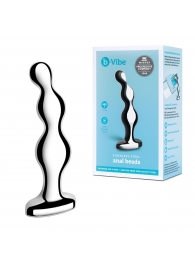 Стальной анальный фаллоимитатор для простаты Stainless Steel Anal Beads - 13 см. - b-Vibe - в Подольске купить с доставкой