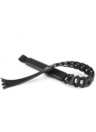 Черная кожаная плеть «Клеопатра» - 62 см. - Sitabella - купить с доставкой в Подольске