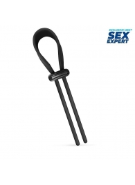 Черный ремень-лассо для усиления эрекции - Sex Expert - в Подольске купить с доставкой
