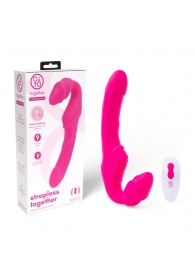 Розовый безремневой страпон на радиоуправлении Strapless Together - 22 см. - Together Toy - купить с доставкой в Подольске