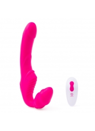 Розовый безремневой страпон на радиоуправлении Strapless Together - 22 см. - Together Toy - купить с доставкой в Подольске