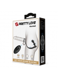 Черный вибростимулятор простаты с фиксацией кольцами Marshall - Baile - в Подольске купить с доставкой