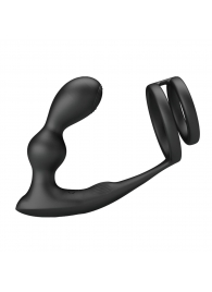 Черный вибростимулятор простаты с фиксацией кольцами Marshall - Baile - в Подольске купить с доставкой