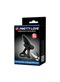 Черное эрекционное кольцо с 10 режимами вибрации и подхватом мошонки - Baile - в Подольске купить с доставкой