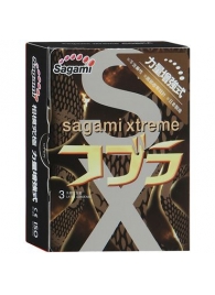 Суженные к основанию презервативы Sagami Xtreme COBRA - 3 шт. - Sagami - купить с доставкой в Подольске