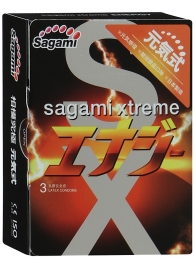 Презервативы Sagami Xtreme ENERGY с ароматом энергетика - 3 шт. - Sagami - купить с доставкой в Подольске