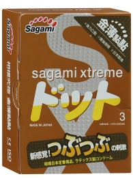 Презервативы Sagami Xtreme FEEL UP с точечной текстурой и линиями прилегания - 3 шт. - Sagami - купить с доставкой в Подольске
