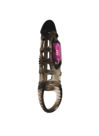 Дымчатая вибронасадка на пенис с подхватом Harrison - 18 см. - Baile - в Подольске купить с доставкой