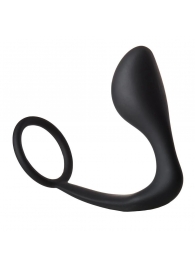 Черное эрекционное кольцо с анальной пробкой Anal Plug With Cockring - Dream Toys - в Подольске купить с доставкой