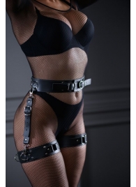 Кожаный пояс с гартерами Sex Game - БДСМ Арсенал - купить с доставкой в Подольске