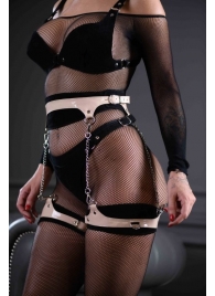 Замшевый пояс Sex Game с гартерами - БДСМ Арсенал - купить с доставкой в Подольске