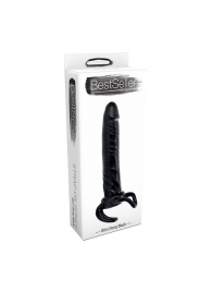 Чёрная насадка-фаллос для двойного проникновения INFLATABLE DILDO SLIM DONG  - 13,5 см. - Toyz4lovers - в Подольске купить с доставкой