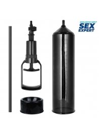 Черная вакуумная помпа с уплотнительной насадкой - Sex Expert - в Подольске купить с доставкой