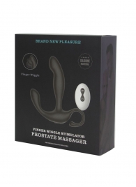 Черный вибромассажер простаты с эффектом фингеринга и пультом ДУ - Secwell - в Подольске купить с доставкой