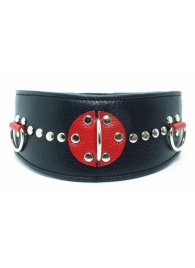 Кожаный ошейник с металлическими клепками - БДСМ Арсенал - купить с доставкой в Подольске