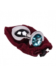 Большой стальной плаг с голубым кристаллом High Sky - 9,5 см. - Erotic Fantasy - купить с доставкой в Подольске