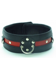 Черно-красный ошейник на пряжке - БДСМ Арсенал - купить с доставкой в Подольске