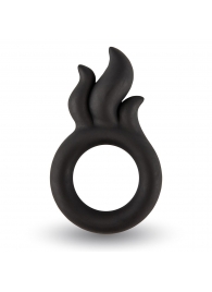 Черное эрекционное кольцо-пламя Rooster Hawk - Velv or - в Подольске купить с доставкой