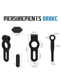 Черное двойное эрекционное виброкольцо Rooster Drake - Velv or - в Подольске купить с доставкой