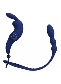 Синее эрекционное виброкольцо со съемным анальным хвостом - Baile - в Подольске купить с доставкой