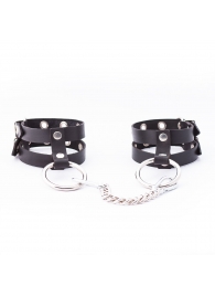 Черные однослойные оковы на цепочке - Crazy Handmade - купить с доставкой в Подольске