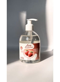 Лубрикант на водной снове Love Protection Strawberry с ароматом клубники - 300 мл. - Lola Games - купить с доставкой в Подольске