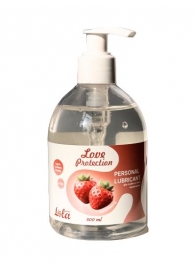 Лубрикант на водной снове Love Protection Strawberry с ароматом клубники - 300 мл. - Lola Games - купить с доставкой в Подольске