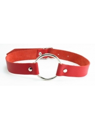 Красный кожаный кляп с кольцом - БДСМ Арсенал - купить с доставкой в Подольске