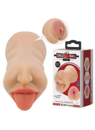 Телесный двусторонний мастурбатор Sarah - ротик и вагина - Baile - в Подольске купить с доставкой