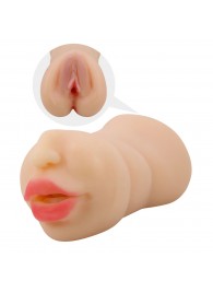 Телесный двусторонний мастурбатор Zoey - ротик и вагина - Baile - в Подольске купить с доставкой