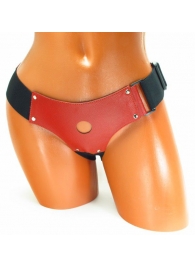 Трусики для маленькой насадки из красной кожи - БДСМ Арсенал - купить с доставкой в Подольске