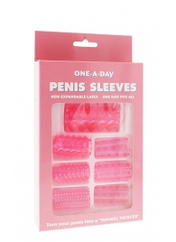 Набор из 7 розовых насадок на пенис ONE-A-DAY PENIS SLEEVES PINK - Seven Creations - в Подольске купить с доставкой
