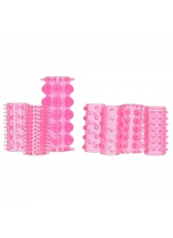 Набор из 7 розовых насадок на пенис ONE-A-DAY PENIS SLEEVES PINK - Seven Creations - в Подольске купить с доставкой
