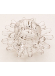 Прозрачное гелевое эрекционное кольцо с шипиками - Toyfa Basic - в Подольске купить с доставкой