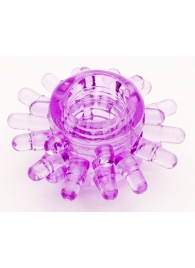 Фиолетовое гелевое эрекционное кольцо с шипиками - Toyfa Basic - в Подольске купить с доставкой