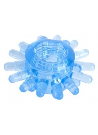 Голубая гелевая насадка с шипиками - Toyfa Basic - в Подольске купить с доставкой