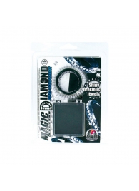 Чёрное эрекционное кольцо со стразами MAGIC DIAMOND - NMC - купить с доставкой в Подольске