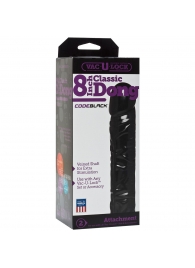 Насадка-фаллоимитатор Vac-U-Lock CodeBlack 8 Inch Classic Dong - 19,3 см. - Doc Johnson - купить с доставкой в Подольске