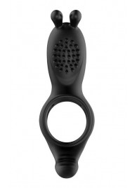 Черное эрекционное кольцо с вибрацией и пультом ДУ - Secwell - в Подольске купить с доставкой