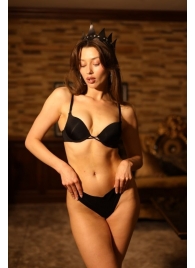 Черная корона с кожаными пиками - БДСМ Арсенал - купить с доставкой в Подольске