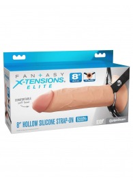 Полый страпон на ремнях 8’’ Hollow Silicone Strap-on - Pipedream - купить с доставкой в Подольске