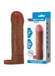 Коричневая насадка-удлинитель на пенис Bunion - 16,5 см. - Baile - в Подольске купить с доставкой