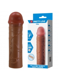 Коричневая насадка-удлинитель на пенис Nile - 16,5 см. - Baile - в Подольске купить с доставкой