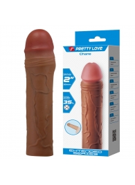 Коричневая насадка на пенис Chane - 18 см. - Baile - в Подольске купить с доставкой