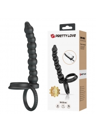 Черная насадка на пенис для двойного проникновения Dillion - Baile - купить с доставкой в Подольске