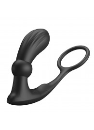 Черный вибростимулятор простаты Warren с эрекционным кольцом - Baile - в Подольске купить с доставкой