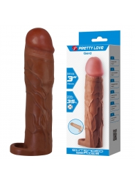 Коричневая насадка на пенис Gerd - 19,5 см. - Baile - в Подольске купить с доставкой
