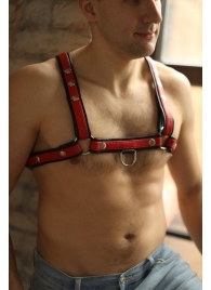 Черно-красная мужская портупея Black-Red - БДСМ Арсенал - купить с доставкой в Подольске